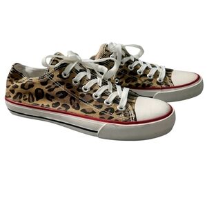 Leopard Print Canvas Sneakers